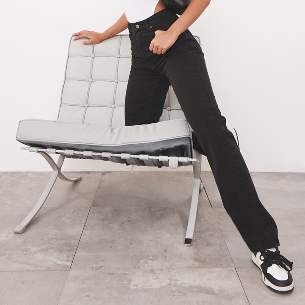 Brand new, with tags black high waist straight leg jeans